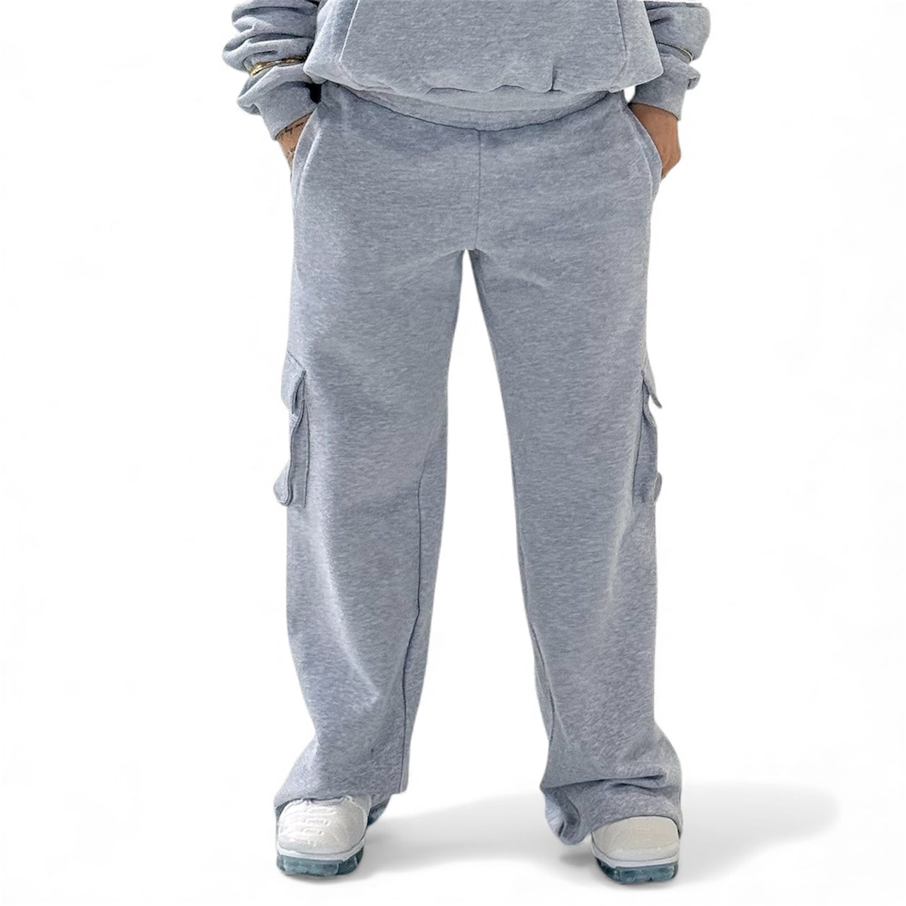 HEAVYWEIGHT CARGO TRACKPANTS {GREY MARL}