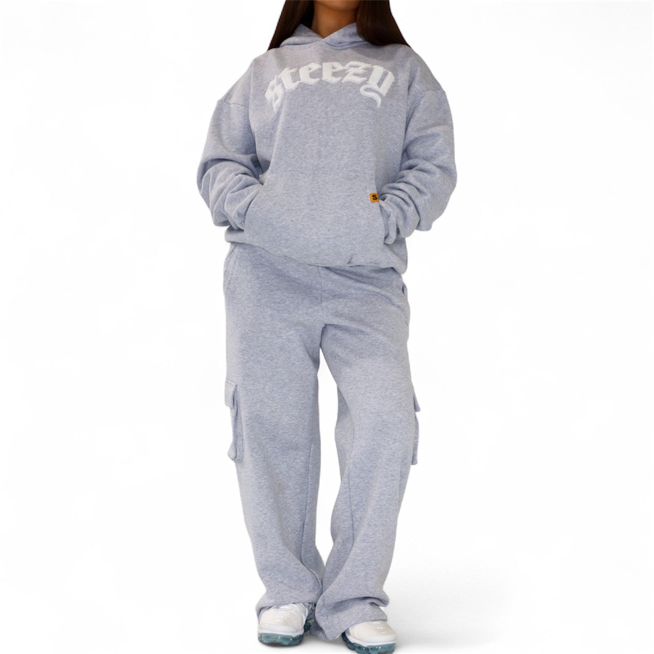 HEAVYWEIGHT CHENILLE PATCH HOODIE {GREY MARL}